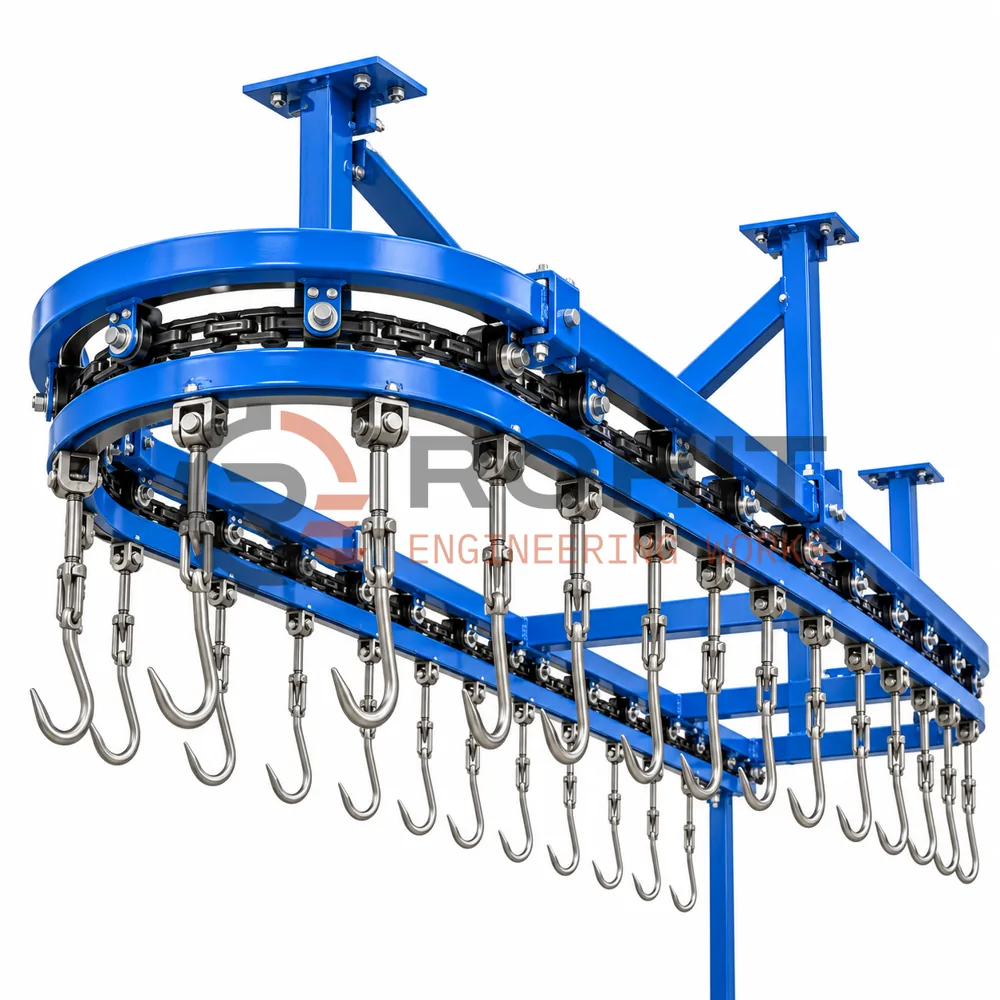 Blue Overhead Conveyor Hook System