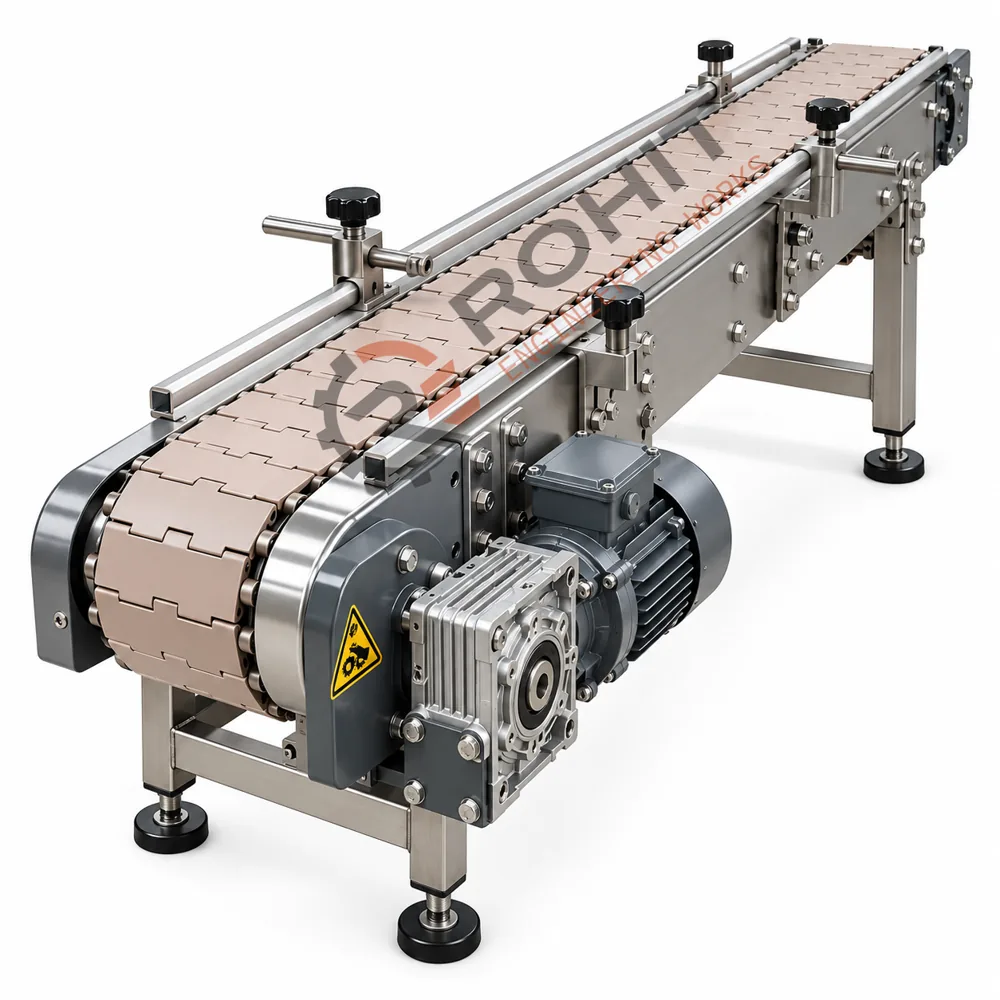 Industrial Conveyor with Modular Chain Belt