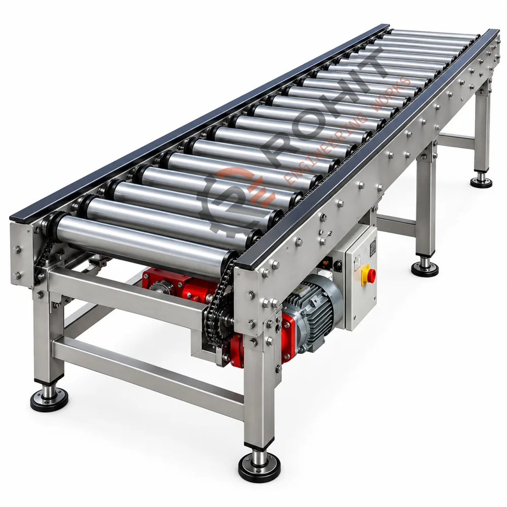 Motorised Stainless Roller Conveyor